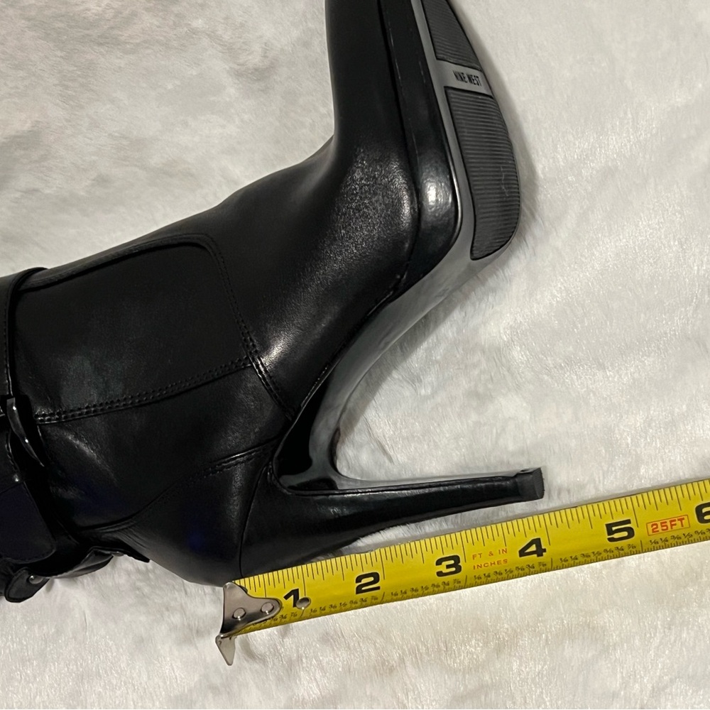 NINE WEST knee high boots platform stiletto black zip ankle buckle sz 5M NWT. - Picture 11 of 15
